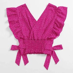 Shein curvy & plus polka dot blouse